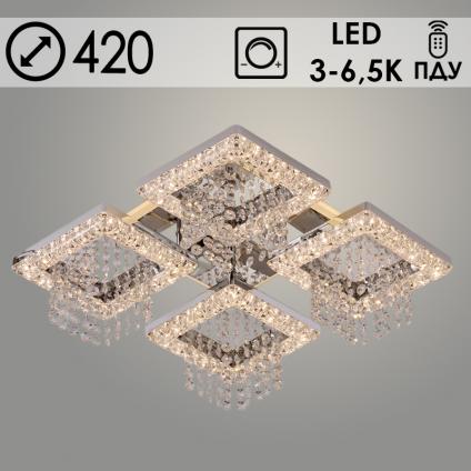 Люстра K38759/4 CR хром LED 80W+28W 3000K-6500K ПДУ диммер d420, 24